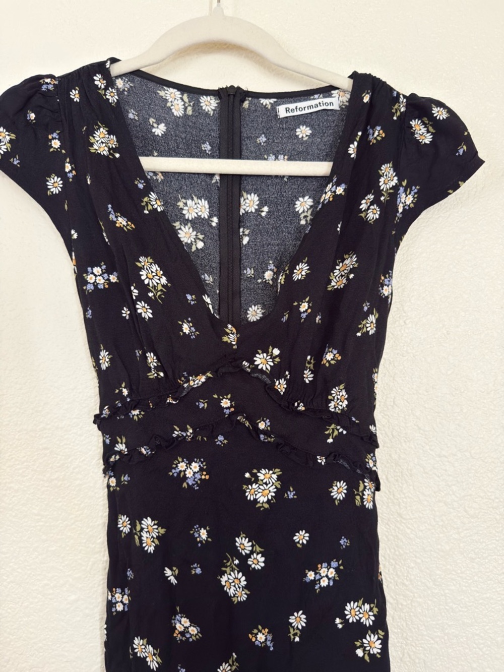 Reformation Janine mini dress daisy print black - Picture 7 of 16